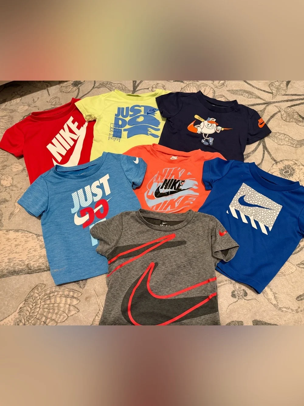 Nike Kids Short Sleeve Tee Bundle - Red, Yellow, Navy, Orange, Blue, Gray